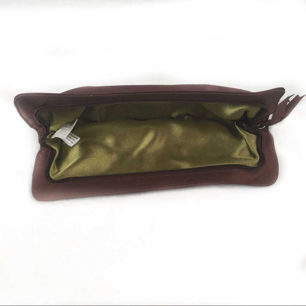 Satin Sequin Beaded Vintage Brown Clutch - Picture 4 of 7